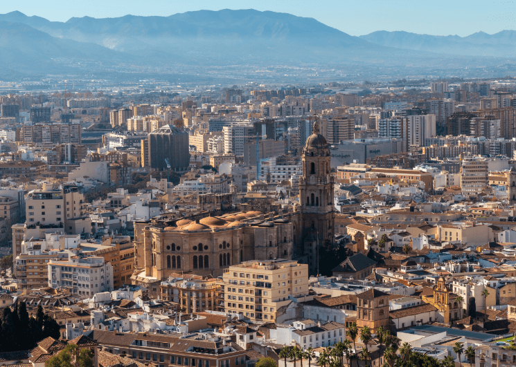 Vista aérea de la ciudad de Málaga